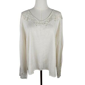 NEW! Evan-Picone Sweater Womans Size 3X Lace Trim Professional Feminine